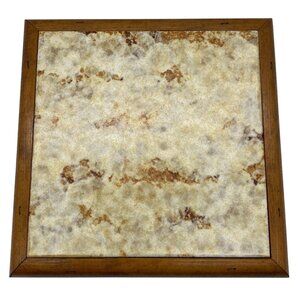 Vintage wooden tile trivet pot holder Large 8.5" wood surround dining Thanksgivi